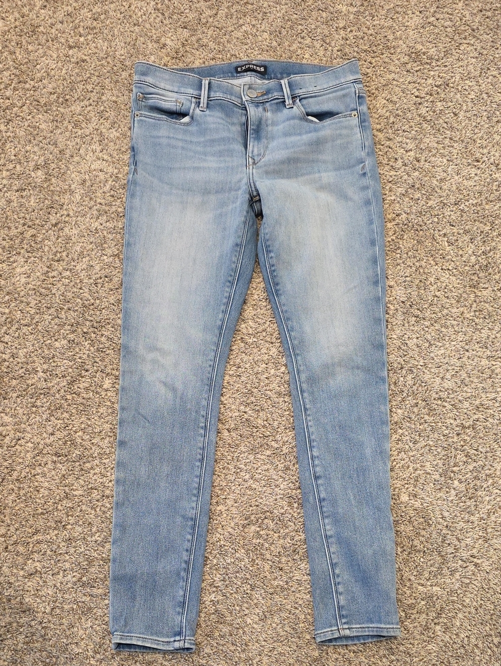 Express Women's Light Wash Skinny Jeans